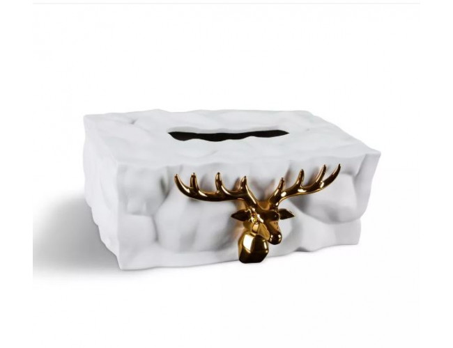 Дизайнерская салфетница - прямоугольный короб белый (керамика)/ My Interno